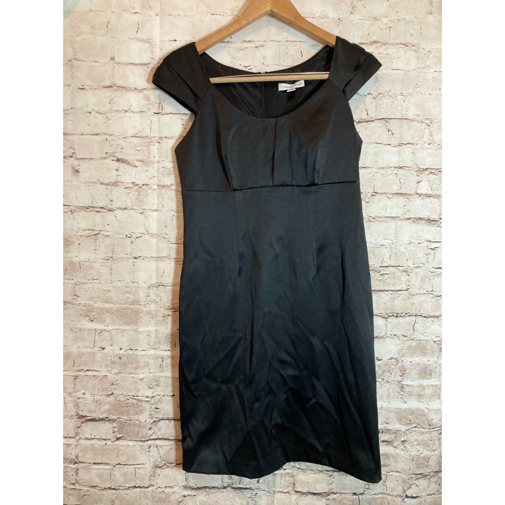 Coldwater Creek Dress Womens 10 Petite Black LBD Party Satin Babydoll Evening